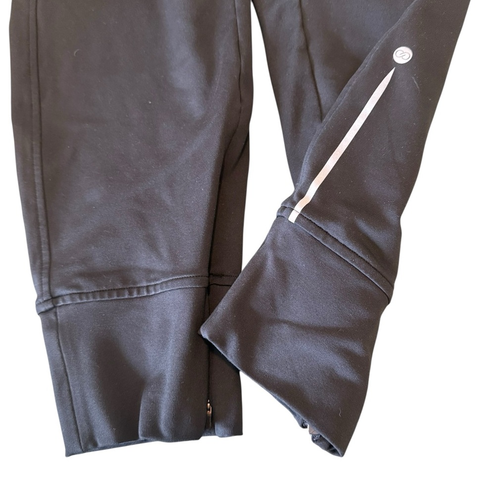 Calia Womens Journey Knit Jogger Sz L Solid Black High Rise Zip Pockets - Picture 6 of 7